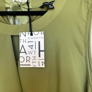 41 Hawthorne Olive Ribbon Tie Surplice Blouse, 2X Brand New With Tags